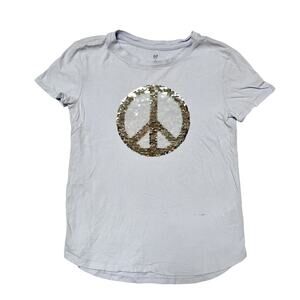 Gap Peace Sign Flip Sequin Shirt Size 8